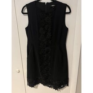 Nanette Lepore Black Lace High Neck Sleeveless Dress Size 6‎ Crochet